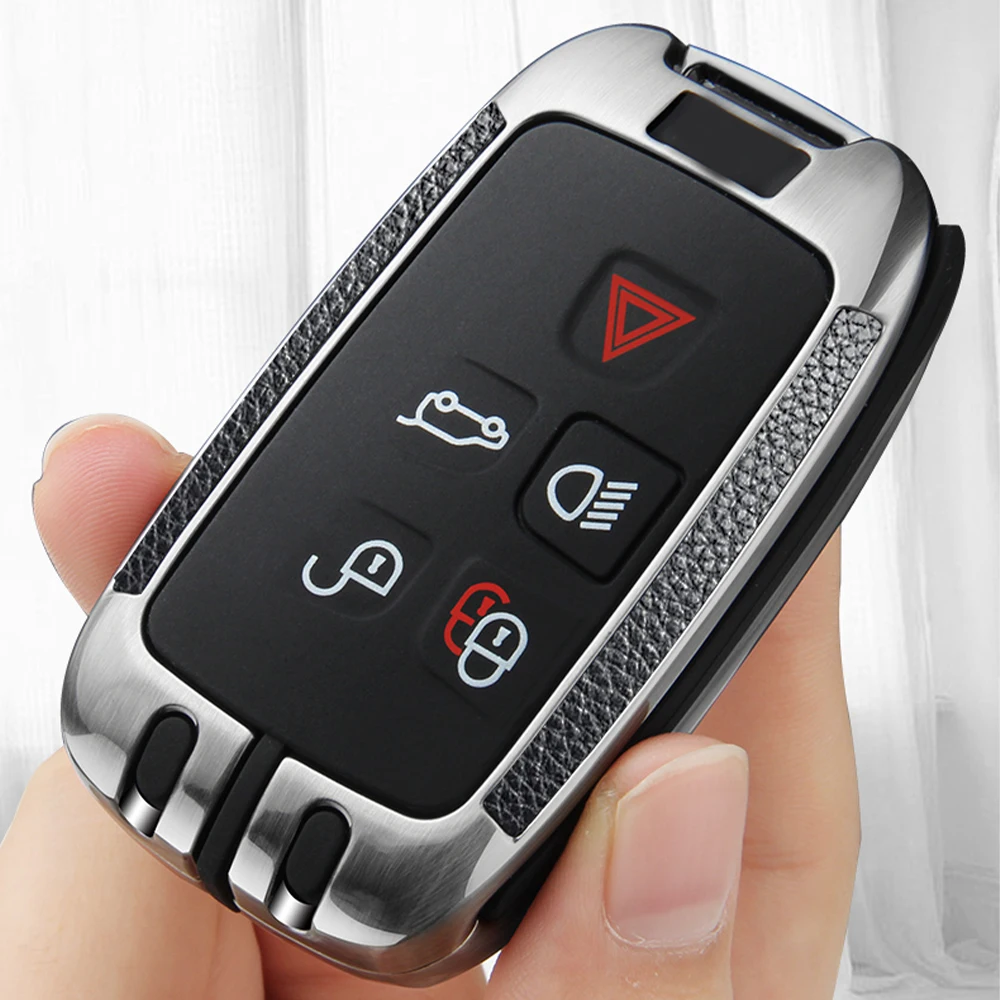 

Galvanzed Alloy Car Key Case Cover For Land Rover A9 Range Rover Sport 4 Evoque Freelander 2 Discovery For Jaguar XE XJ XJL XF