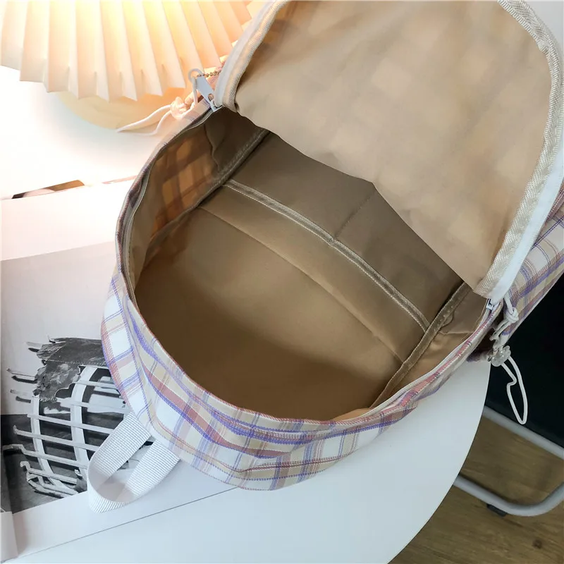 

Simple Striped Backpacks Women Cute Student Plaid School Bag for Teenage Girls Harajuku Female Fashion Travel Backpack Kawaii