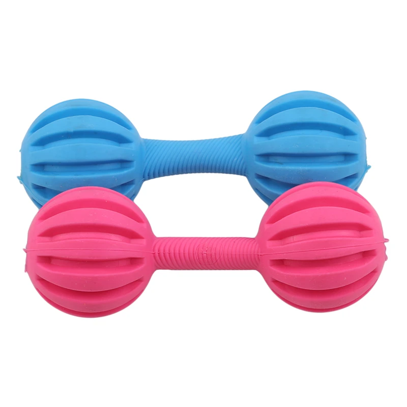 

15CM Big Bone Pet Dog Puppy Rubber Dental Teeth Chew Bone Play Training Barbell Barbed Dumbbell Fetch Toys Hot Sale