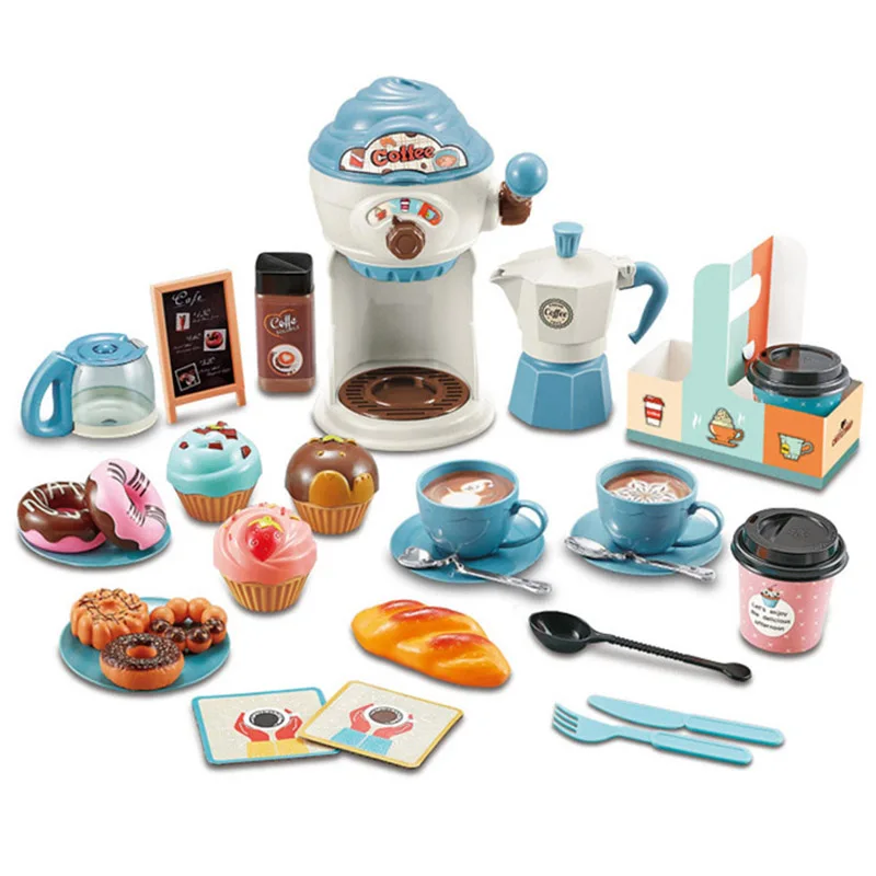 

32pcs Children play house simulation kitchen toys afternoon tea coffee machine set parent-child interaction toys baby gifts