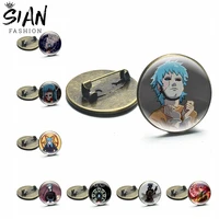 sally face game anime brooches pins round cartoon figures badges for bag clothes lapel pins glass cabochon jewelry wholesale