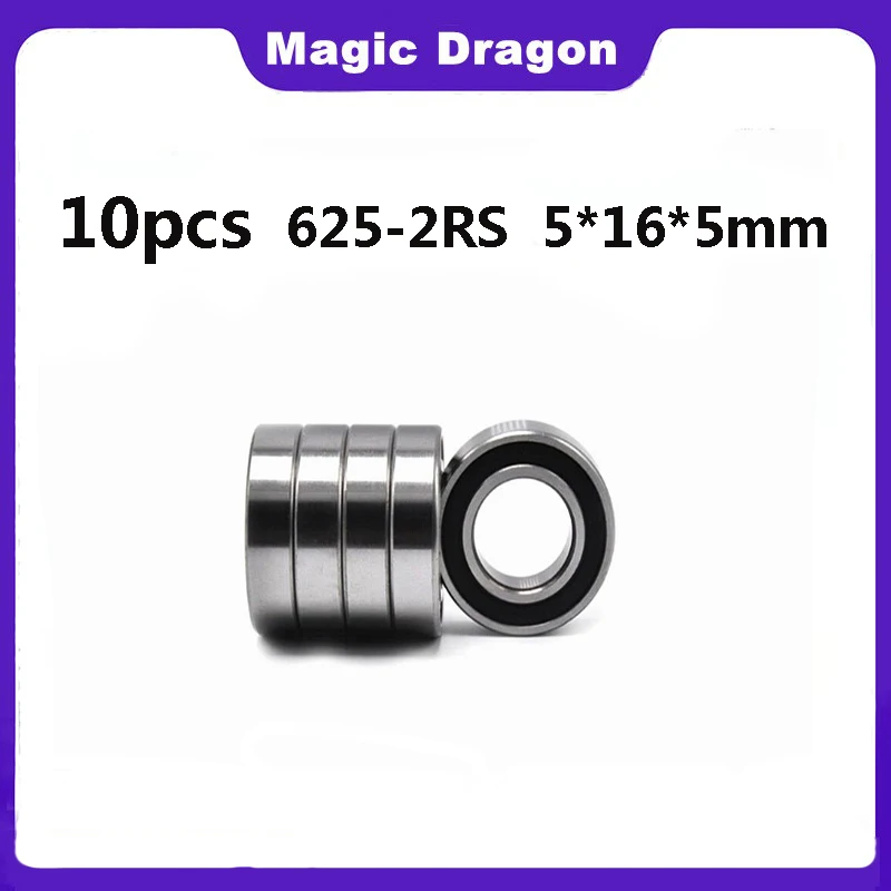 

10PCS ABEC-5 625 2RS 625RS 625-2RS 625 RS 5*16*5 mm Miniature Rubber sealed High quality Deep Groove Ball Bearing