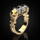 Креативные двухцветные игральные кости Milangirl в стиле хип-хоп панк мужские кольца с черепом индивидуальное вечерние чное кольцо на день рождения распродажа