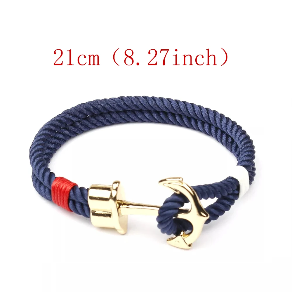 Fashion Men Bracelets Braided Wristband Nylon Bracelet Gifts Silvers Alloy Hook Anchor Rope Bangle Jewelry 2019 New pulseras | Украшения и