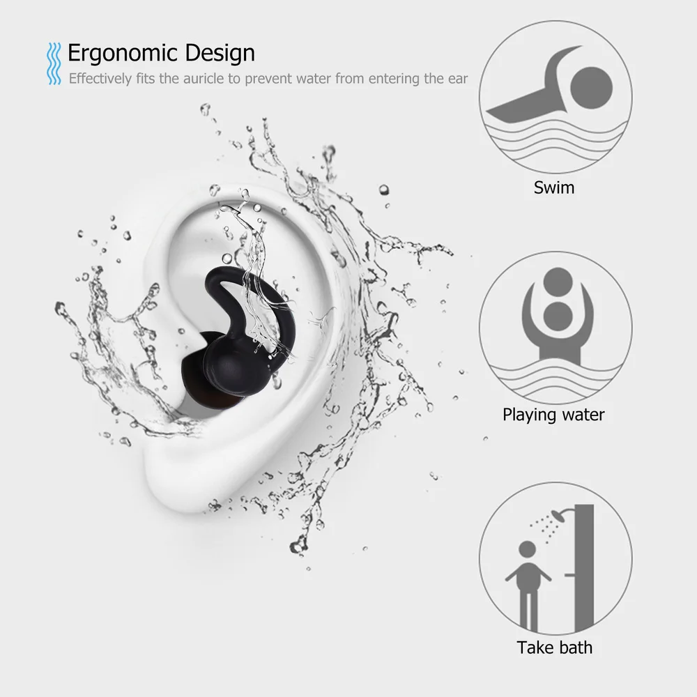 

4pcs Silicone Swimming Earplugs Waterproof Reusable Ear Plugs for Swimming