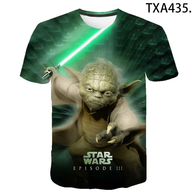 Детские летние футболки Yoda с 3D принтом из фильма Звездные войны для мальчиков и