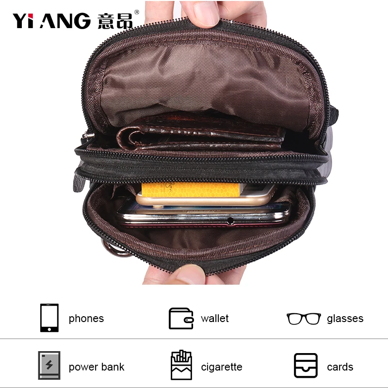 Фирменные мужские мини сумки через плечо из натуральной кожи маленький