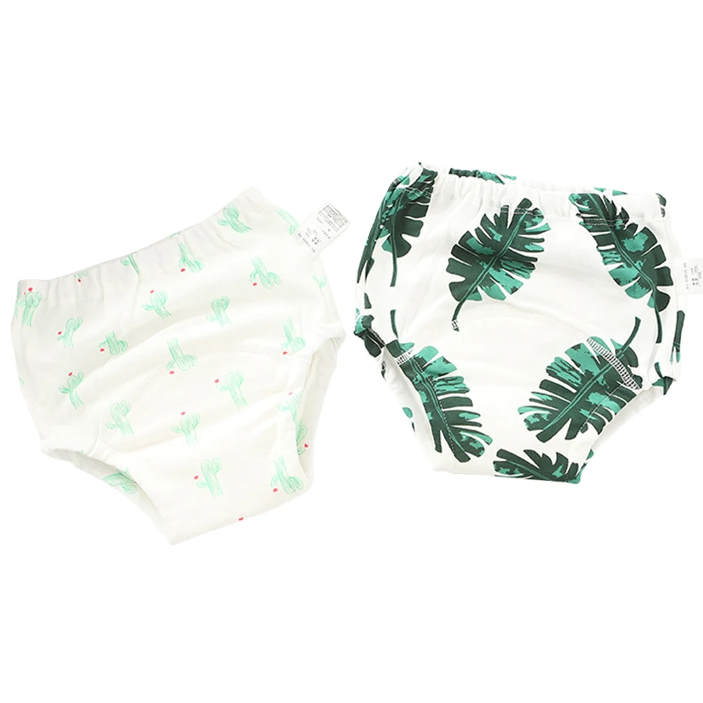 

2pcs Soft Waterproof Elastic Printed Pocket Cloth 4 Layers Washable Reusable Nappies Baby Diaper Potty Training Underwear