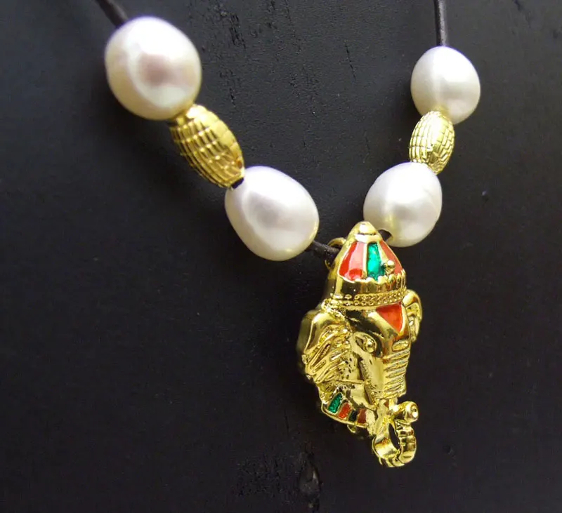 Женское Ожерелье с натуральным белым жемчугом Qingmos ожерелье подвеской в виде