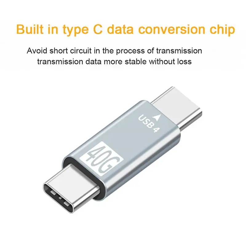 

USB 4.0 Type C Adapter USB C 40Gbps Data Sync Adapter Type-C Male to Male Converter Type-C Extension Cable