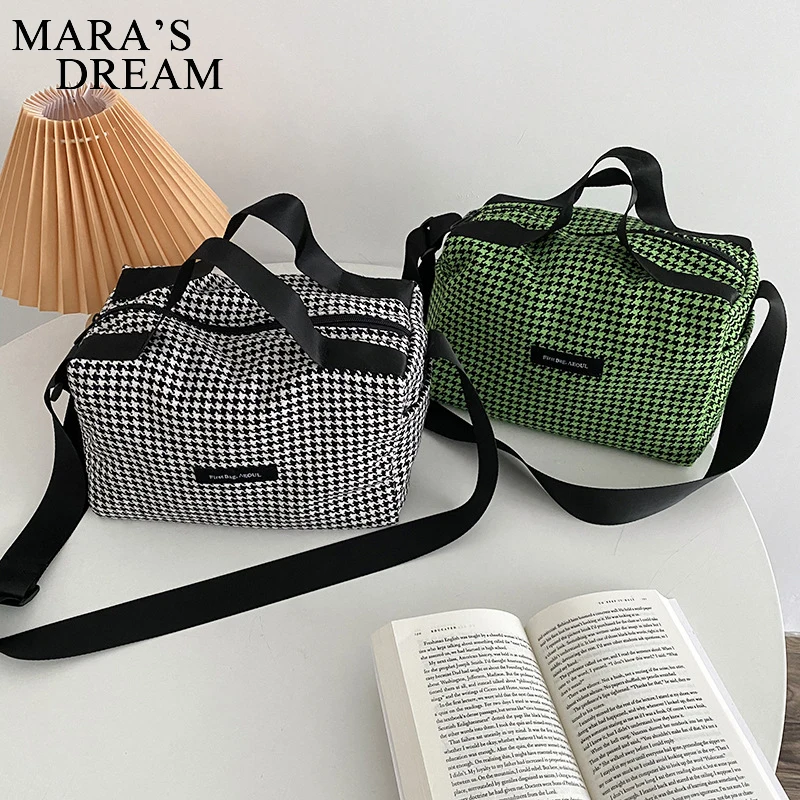 

Mara's Dream Fashion Houndstooth Pattern Crossbody Bags with Short Handle Women Travel Totes Shoulder Handbags All-match Casual