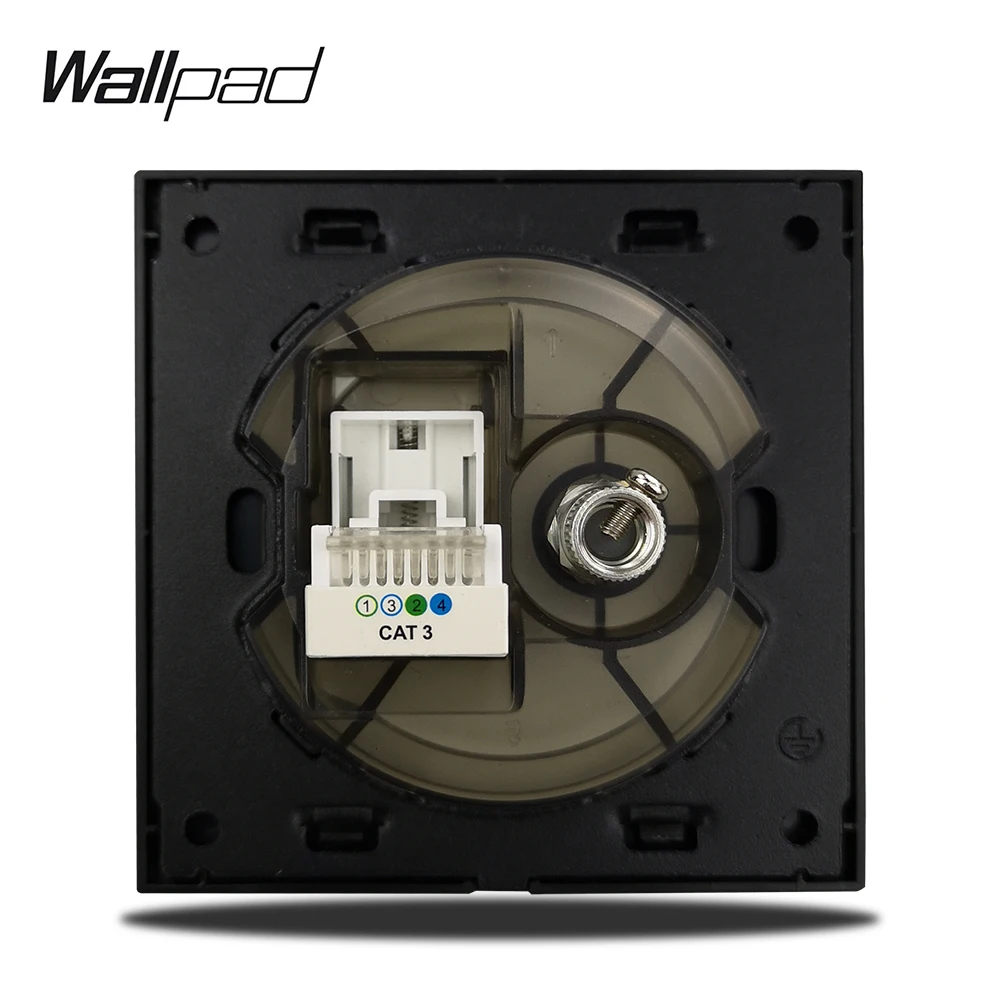Wallpad Grey L6 Single TV Jack &amp TEL Cat3 RJ11 Outlet Socket Silver Brushed Aluminum Plate 86 * mm | Обустройство дома