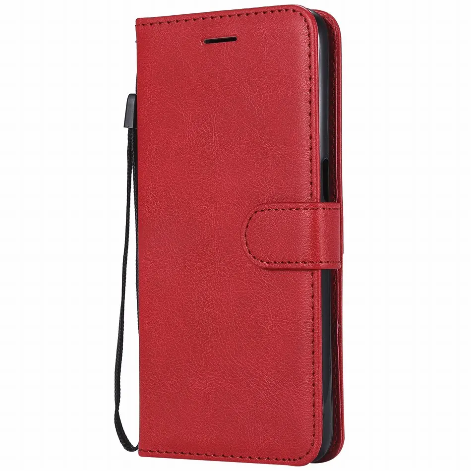 Red Чехол-книжка для бумажника samsung Galaxy M20 M10 A10, однотонный простой флип-чехол M20 M10 A10 из искусственной кожи, чехлы для мобильных телефонов P06F - Цвет: Red
