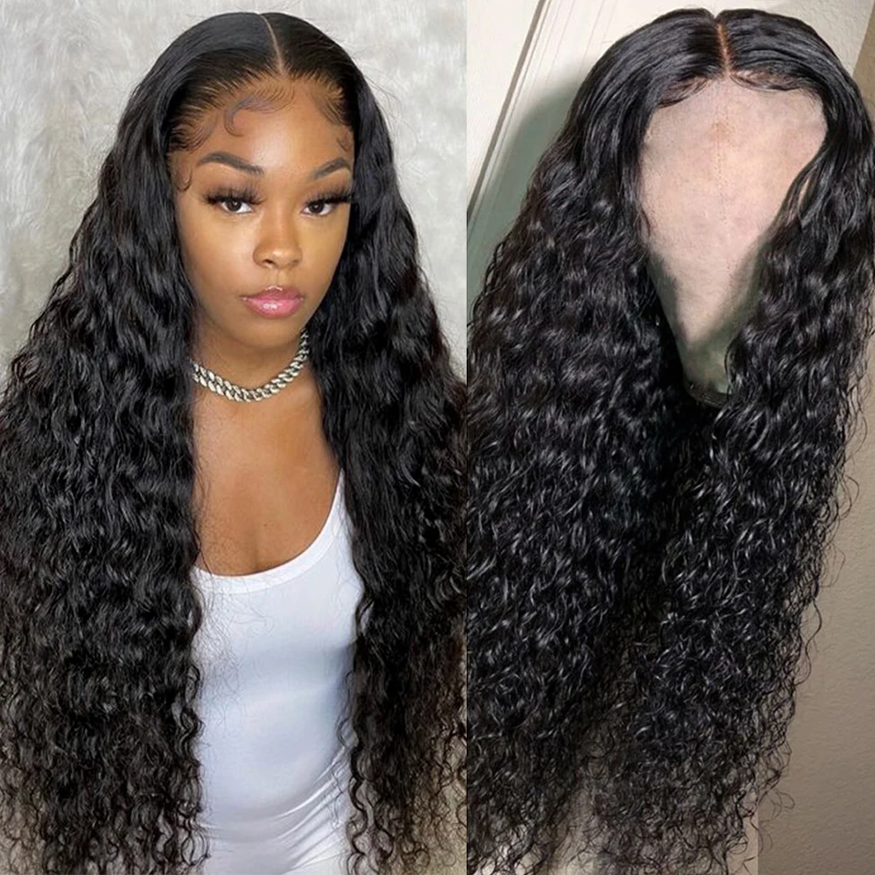 

Water Wave Lace Front Wig 13X4 & 4X4 Lace Frontal Human Hair Wigs Middle Browm Lace Peruvian Lace Frontal Wigs Aircabin Hair