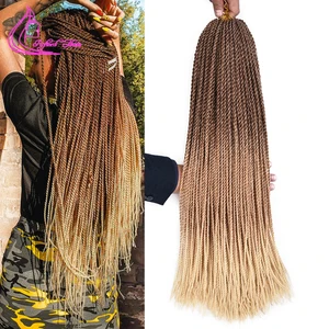 Изысканные волосы Сенегальские крученые крючком косы синтетические плетеные волосы африканские косы черный фиолетовый коричневый розовый Омбре наращивание волос
