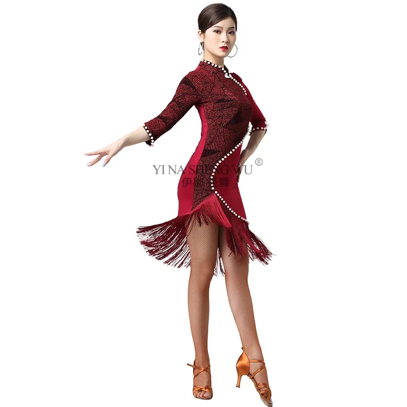 Женская одежда для занятий латинскими танцами платье соревнований танцев и