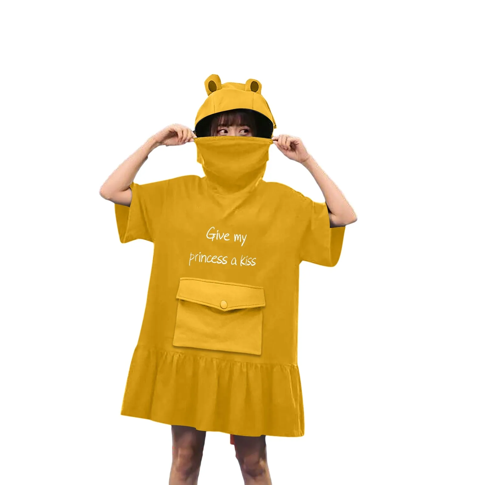 Hoodie Women's Embroidery Stitching Three-dimensional Pocket Cute Design Dress Sudaderas Con Capucha Pocket Sweatshirt Hoodies