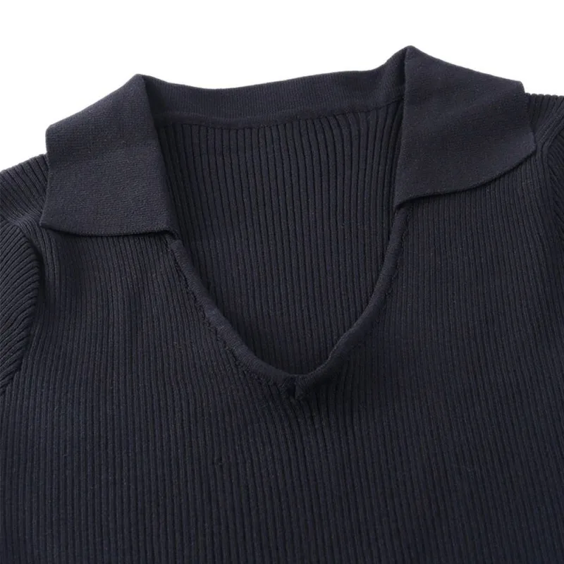

Summer Knitted Round-Neck Casual Dress Temperament Short-Sleeved Skirt Female Black New Slim Free Size