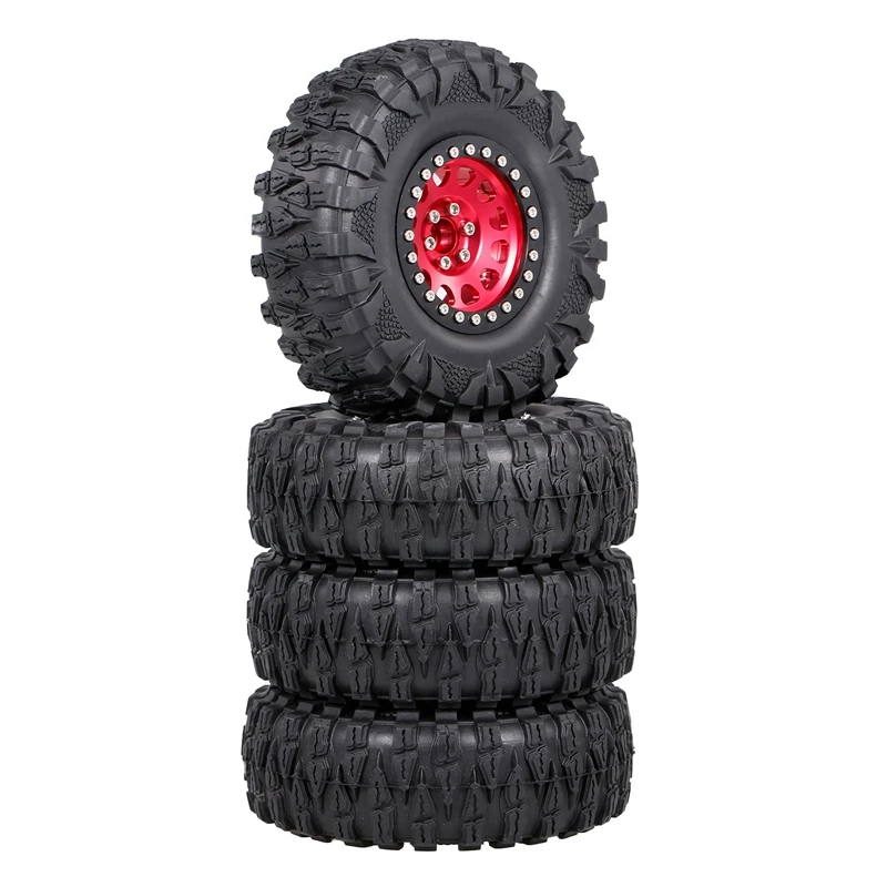 

4PCS Metal 2.2 Beadlock Wheel Rim Tires Set for 1/10 RC Crawler Car Traxxas TRX4 TRX6 Axial SCX10 Wraith RR10 Parts