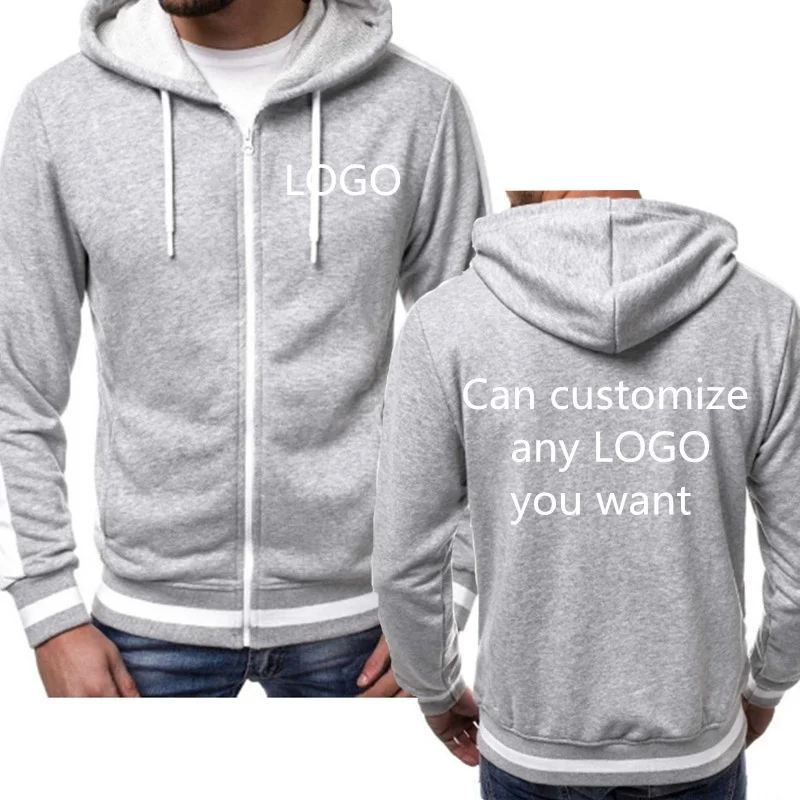 Куртка мужская с забавным принтом флисовая уличная одежда капюшоном на молнии