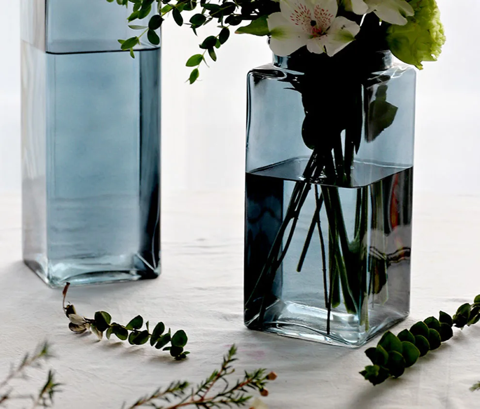 Простая прозрачная стеклянная ваза в скандинавском стиле для гидропонных
