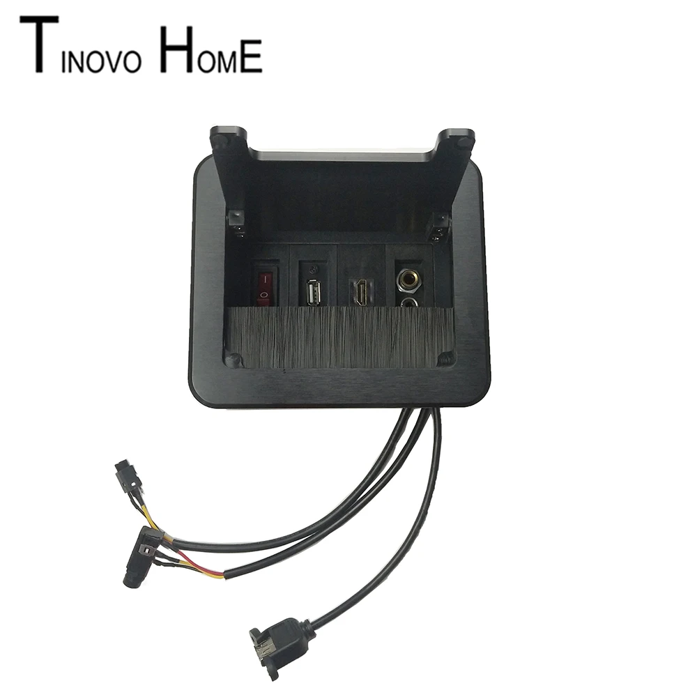 Настольная розетка из алюминиевого сплава с щеткой/мини-розетка/комбинация