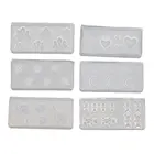 Набор силиконовых форм для маникюра, 6 шт., Лунный крест, цветок, медведь