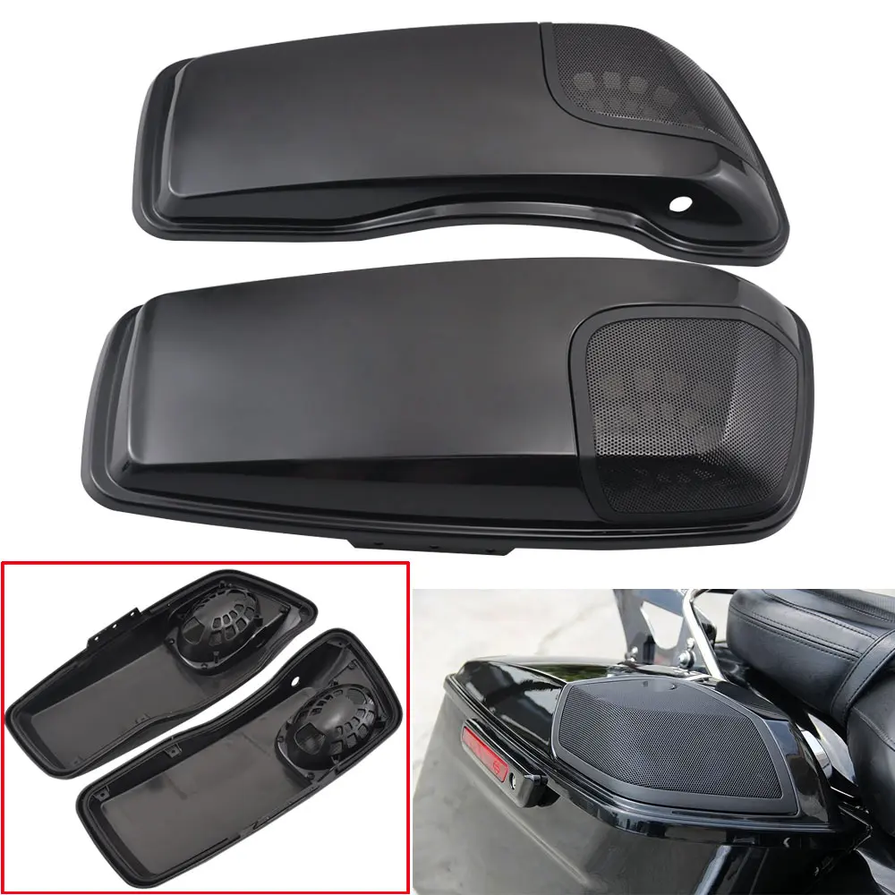 

Motorcycle Saddlebag Lids Speaker Cutouts Grilles Covers For Harley Touring Street Electra Glide 2014-2019