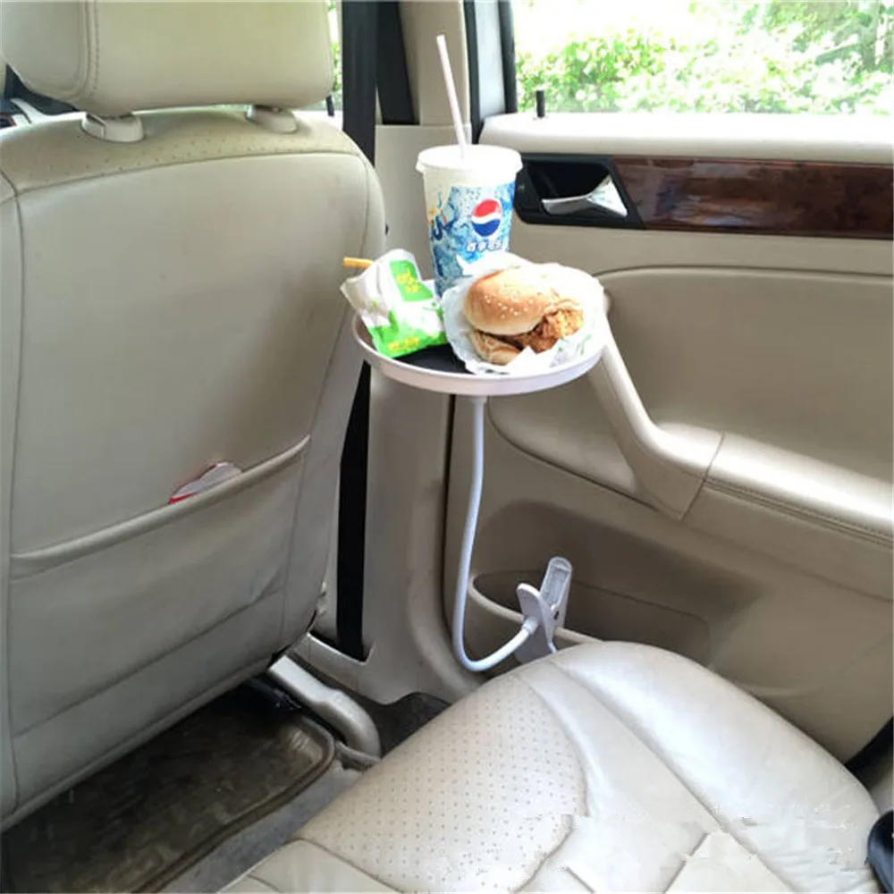 

Car Food Tray with Clamp Bracket Folding Dining Table Drink Holder Car Pallet Back Seat Water Car Cup Holder Car Swivel Tray