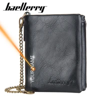 2022 new customized men wallets chain zipper high quality short 10 card holders male purse coin holder wallets for boy