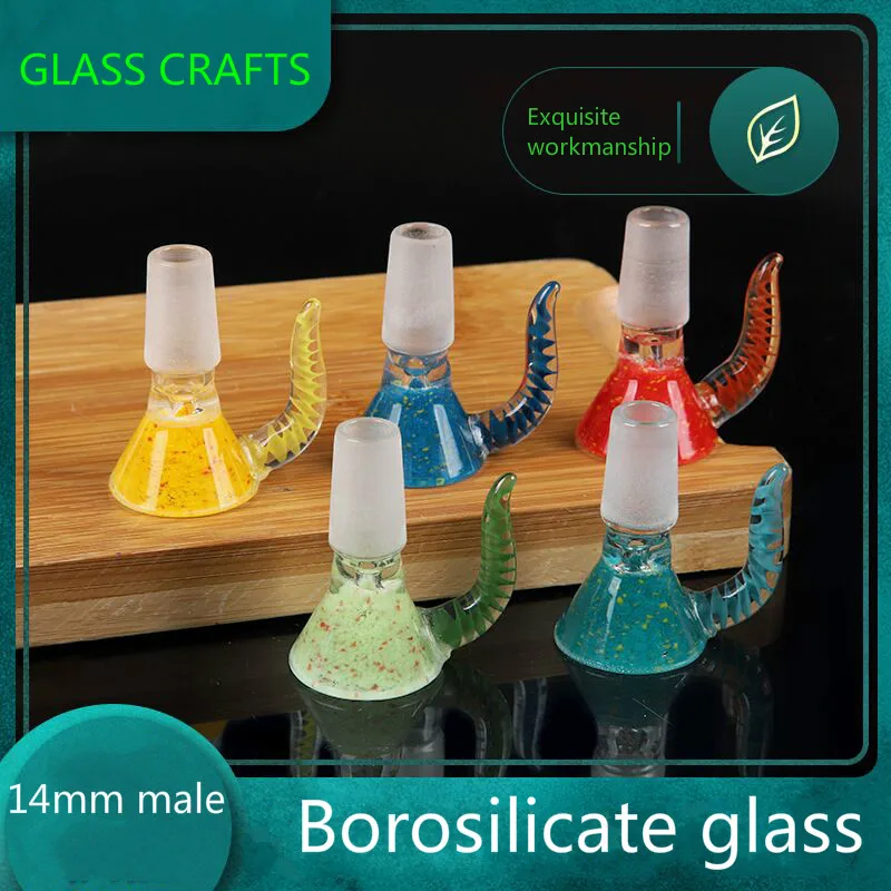 

New arrival Glass crafis Colorful Borosilicate Glass bowl 14mm Joint Male for Daily necessities