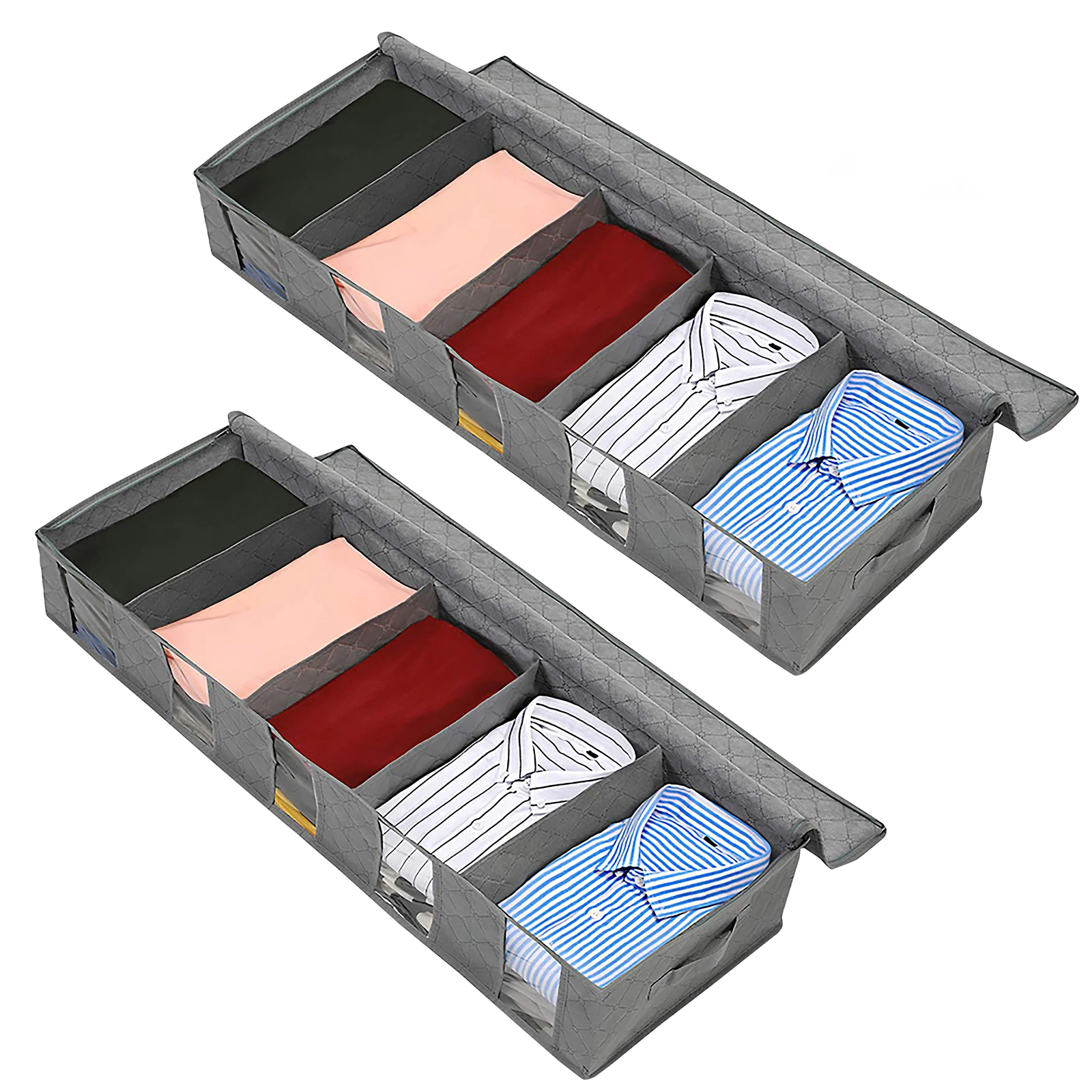 

Foldable Comforter Storage Bag Household Clothing Storage Box Dustproof Non-woven Quilt Storage Bra Socks Wardrobe Organizer