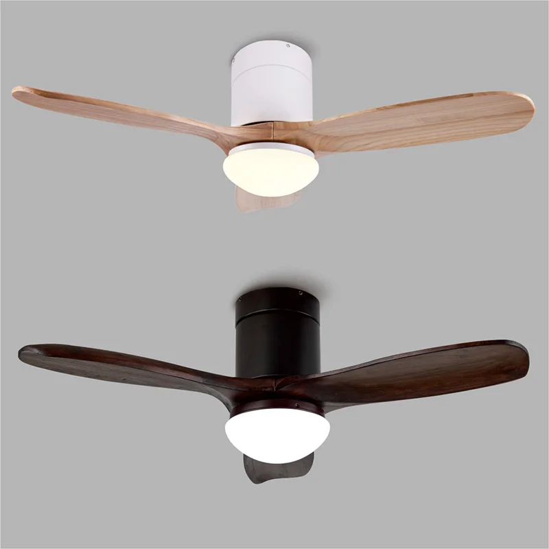 Вентилятор потолочный без светильника диаметром 52 дюйма (с пультом управления), современный внутренний декор из массива дерева.