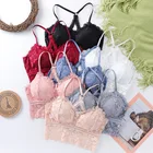 Бюстгальтер женский кружевной, бесшовный укороченный Бралетт с чашками пуш-ап, размера плюс нижнее белье