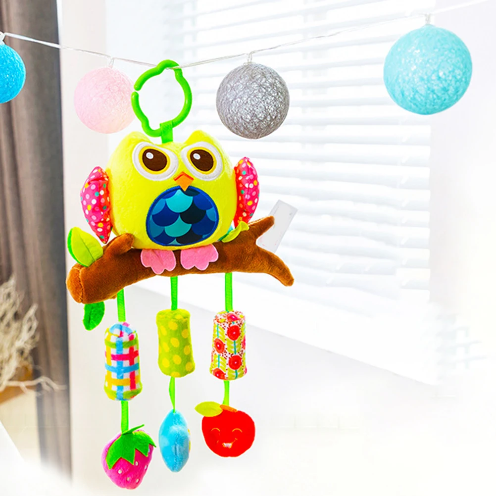 Детская погремушка в виде совы игрушка для детской коляски плюшевая музыкальная