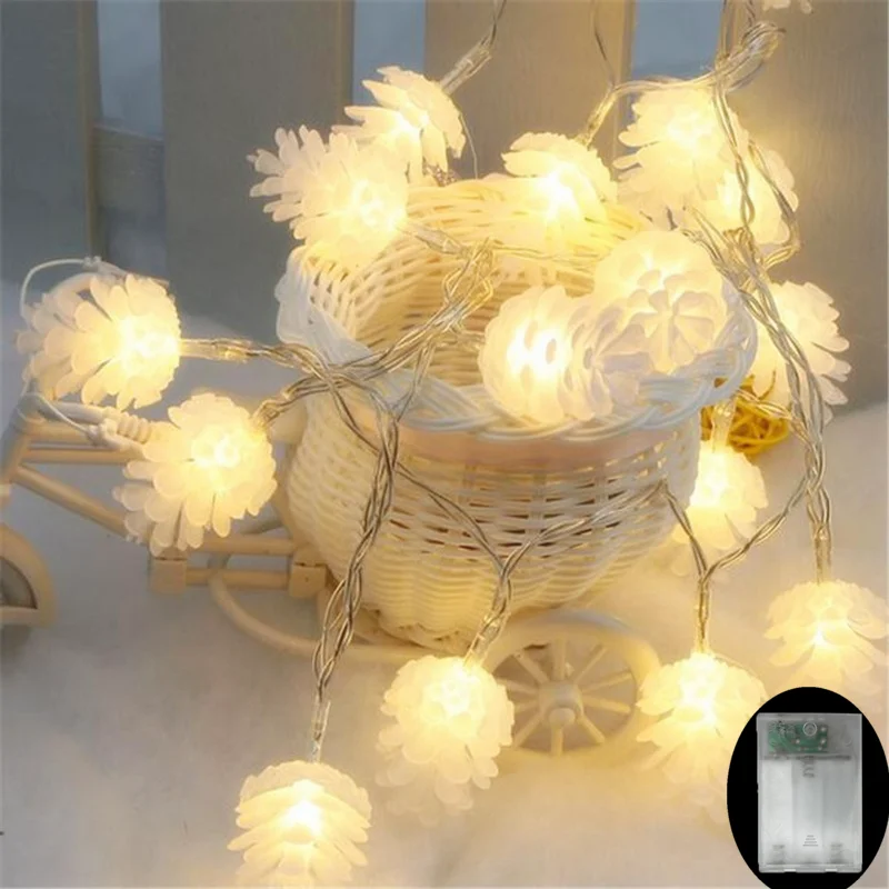

Christmas Tree Decor Pine Cones Light String Garland Christmas Decorations for Home New Year Indoor Bedroom Party Ornament