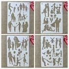 4 шт. A4 29 см Семейные Lover детский родитель DIY наслоения трафареты картина раскраска для скрапбукинга тиснение альбом декоративные шаблон