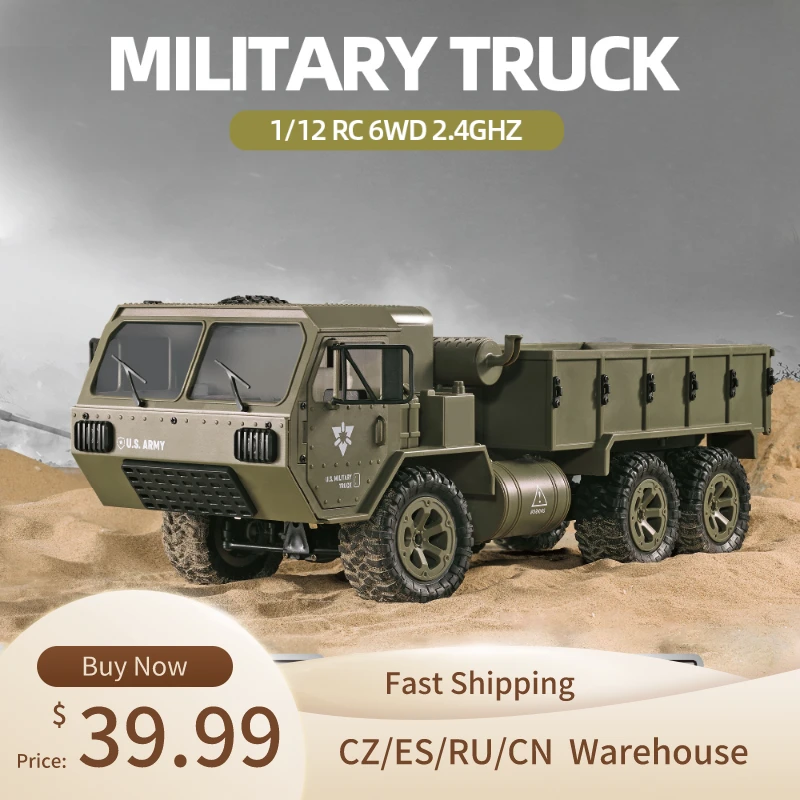 Военный автомобиль Fayee 1/12 6WD 2 4 ГГц RC армейский 20 км/ч внедорожник с супер