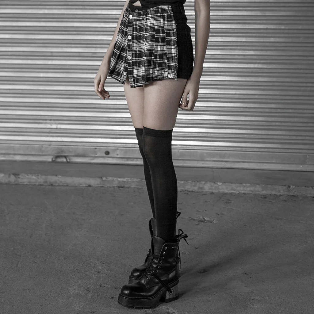 Женские плиссированные брюки в стиле Панк RAVE хлопковые фактурные джинсовые