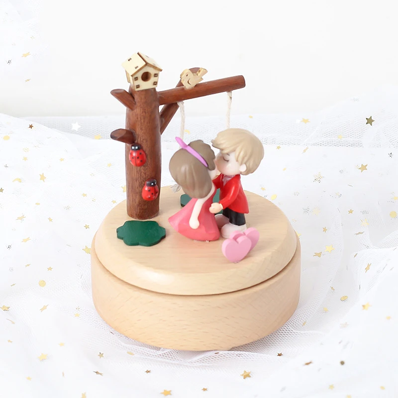 

Music Box Wooden 15CM Christmas Valentine's Day Birthday Gift Cute Creative Decorations For Children Friends Family