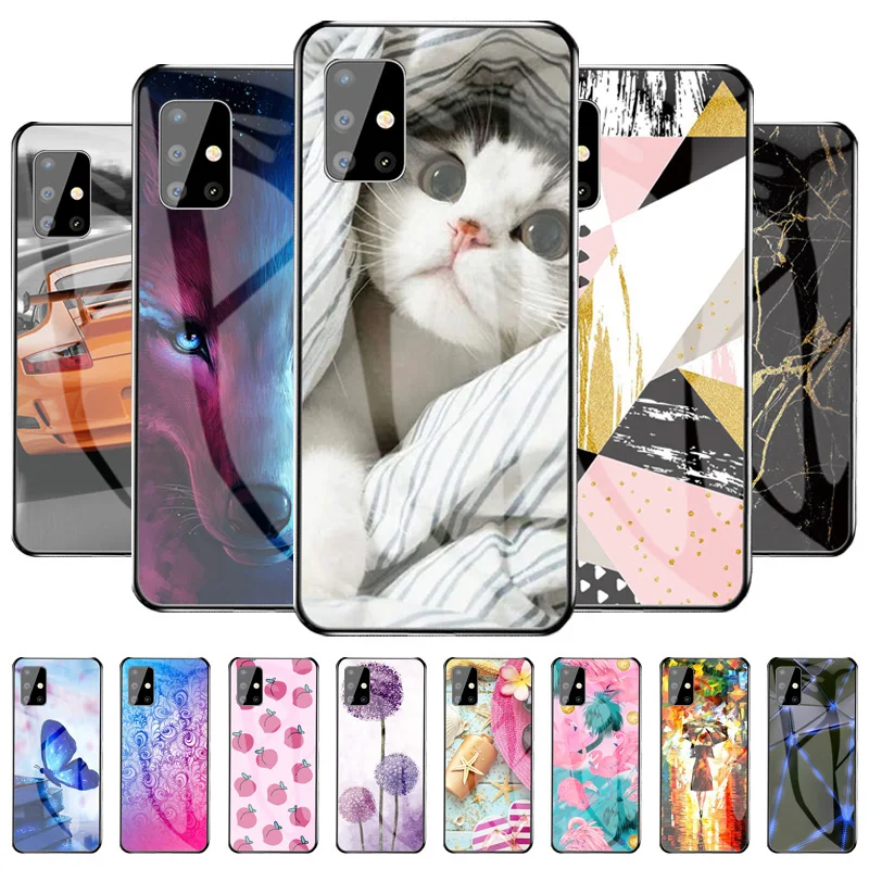 

Tempered Glass Case For Samsung Galaxy M80s Cases Cute Bumper On Samsung S10 Lite A91 SM-G770F/DS 6.7" Soft Silicon Phone Funda