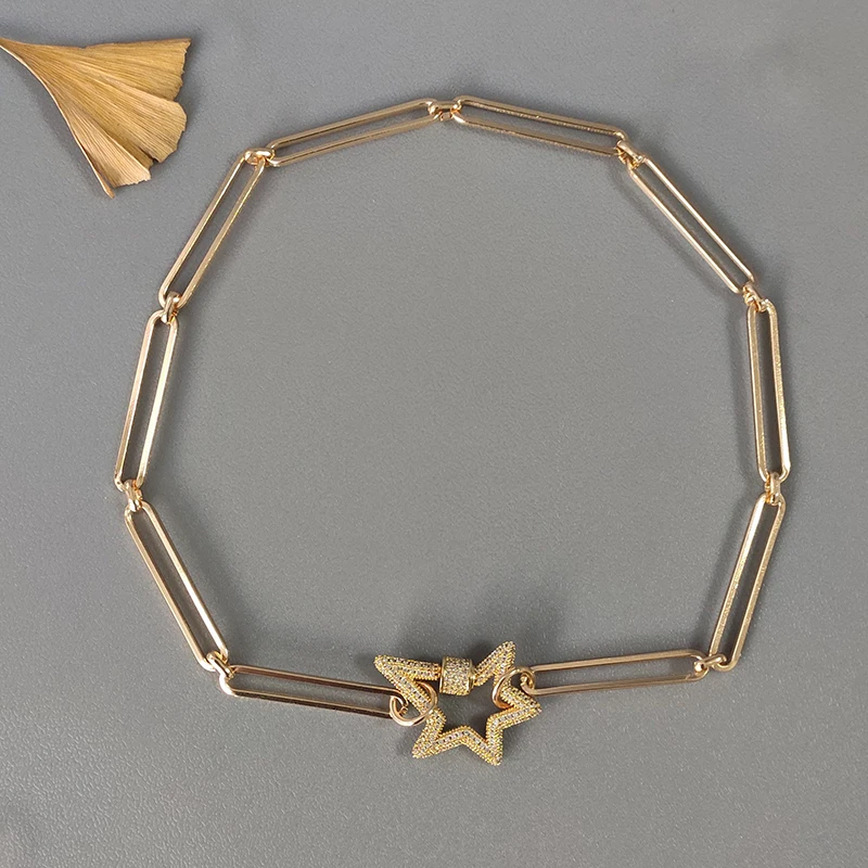 Женское очаровательное короткое ожерелье в форме звезды кулон стиле панк хип хоп