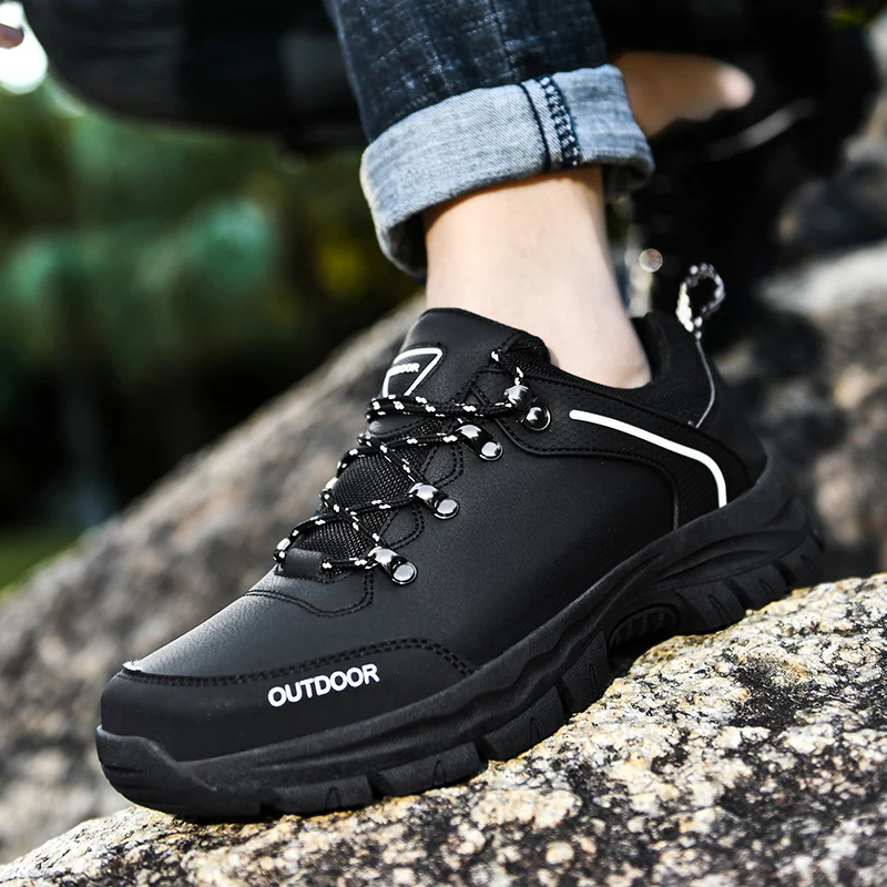 

2020 New Arrival Men Hiking Shoes Lace Up Men Sport Shoes Outdoor Jogging Trekking Sneaker Big Size 39-48 Waterproof Sneakers