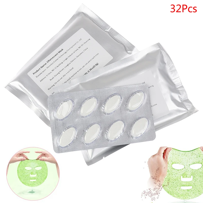 

32Pcs DIY Facial Fruit Vegetable Maker Automatic Mask Machine Use Effervescent Collagen Tablets Anti Aging Wrinkle Hydrating