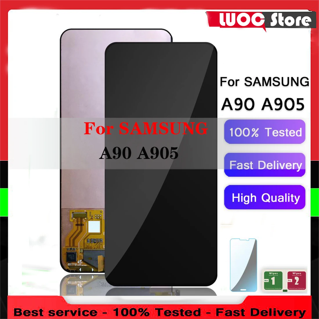 

100% New LCD Display For Samsung Galaxy A90 A905 A905F SM-A905 Display Touch Screen Digitizer Assembly Replacement For A90