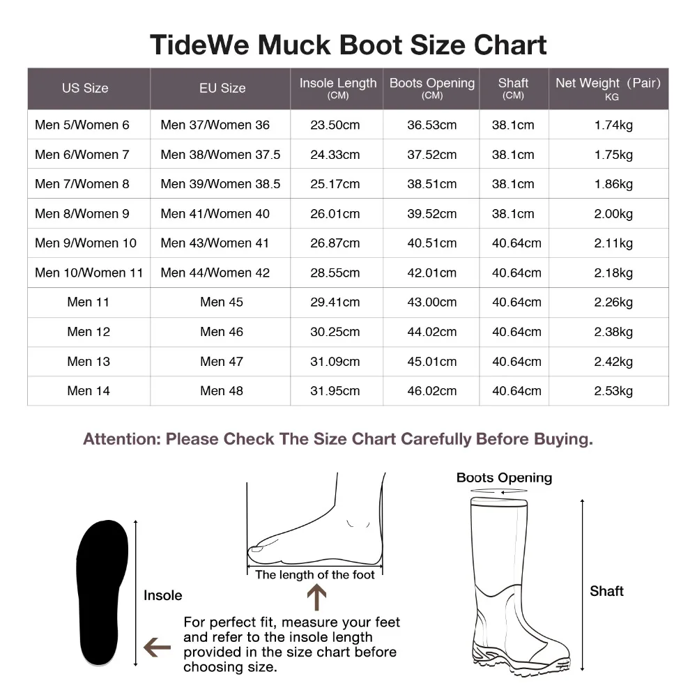 TideWe сапоги Muck водонепроницаемые прочные 6 мм Неопреновые многоцелевые охотничьи сапоги дождевые сапоги для мужчин и женщин