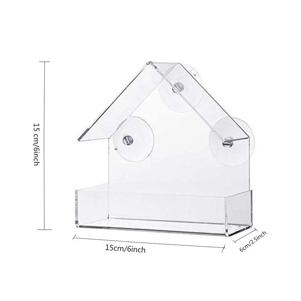 

Acrylic Bird Feeder Transparent Acrylic Bird Cage Pet Acrylic Bird Feeder Acrylic Clear House Window Bird Feeder