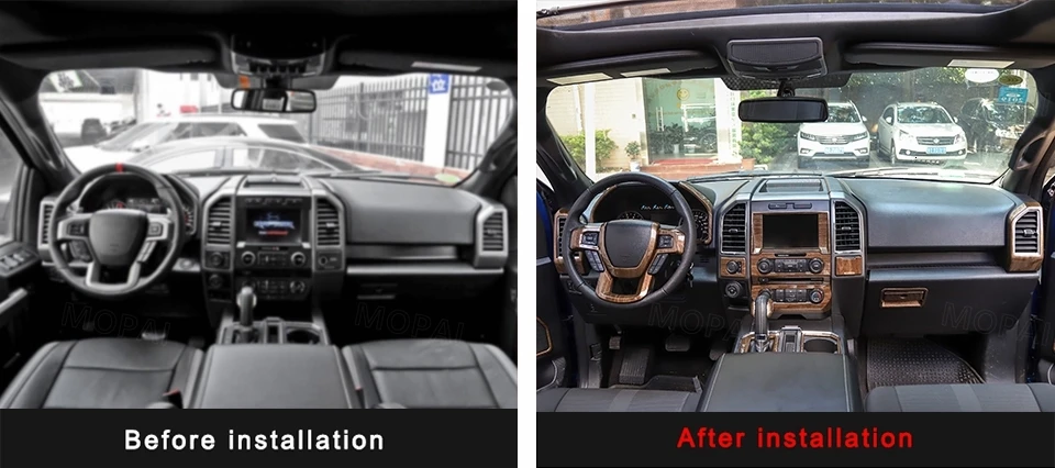 MOPAI Автомобильная наклейка для внутреннего интерьера для Ford F150 XLT вверх консоль приборной панели декоративная крышка для Ford F150 автомобильные аксессуары