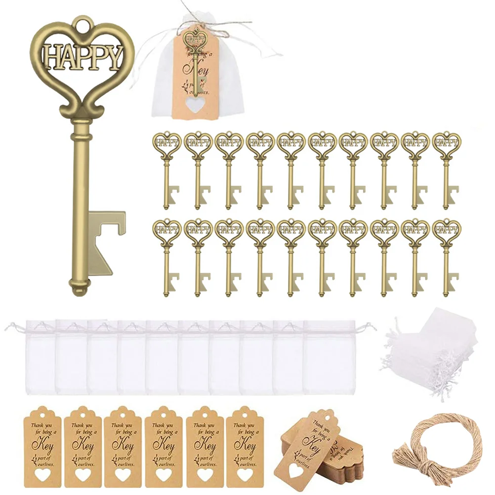 

1 Set Wedding Gift Key Opener Party Gift Creative Lid Lifter With Rope Tag