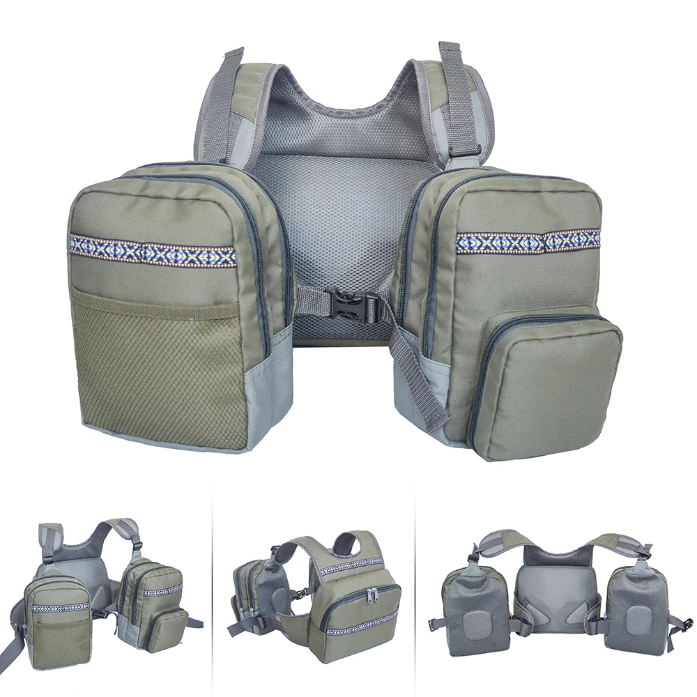 Сумки с несколькими карманами для рыбалки жилет ловли нахлыстом уличный рюкзак |